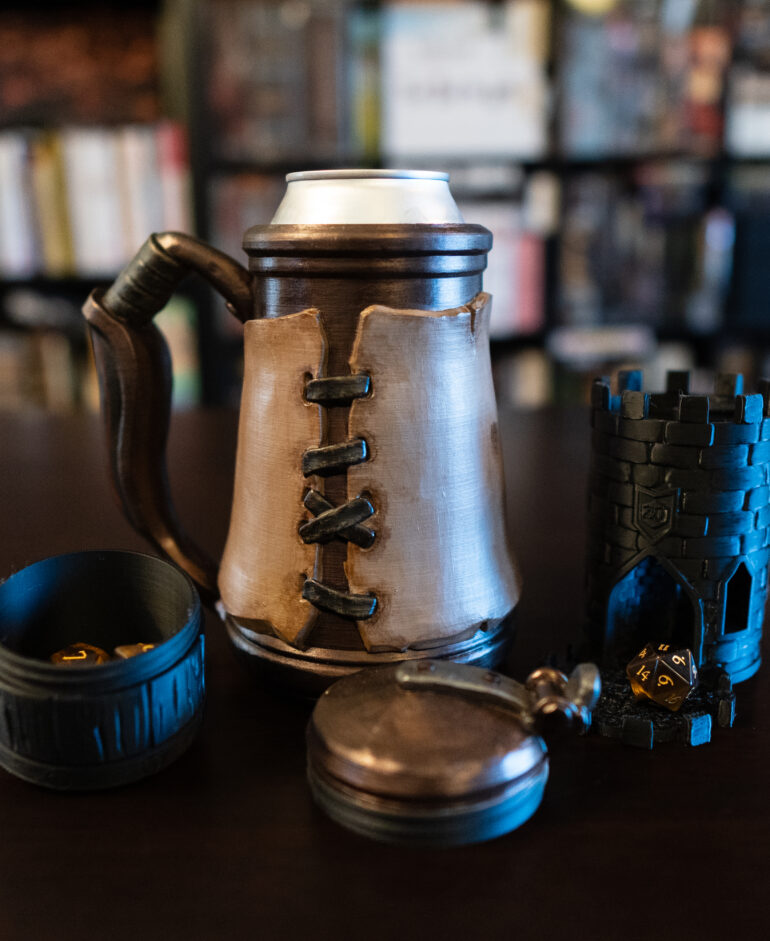 Ars Moriendi Mythic Mugs - The Leather-Wrapped Tavern Mug 16.9oz Can Holder